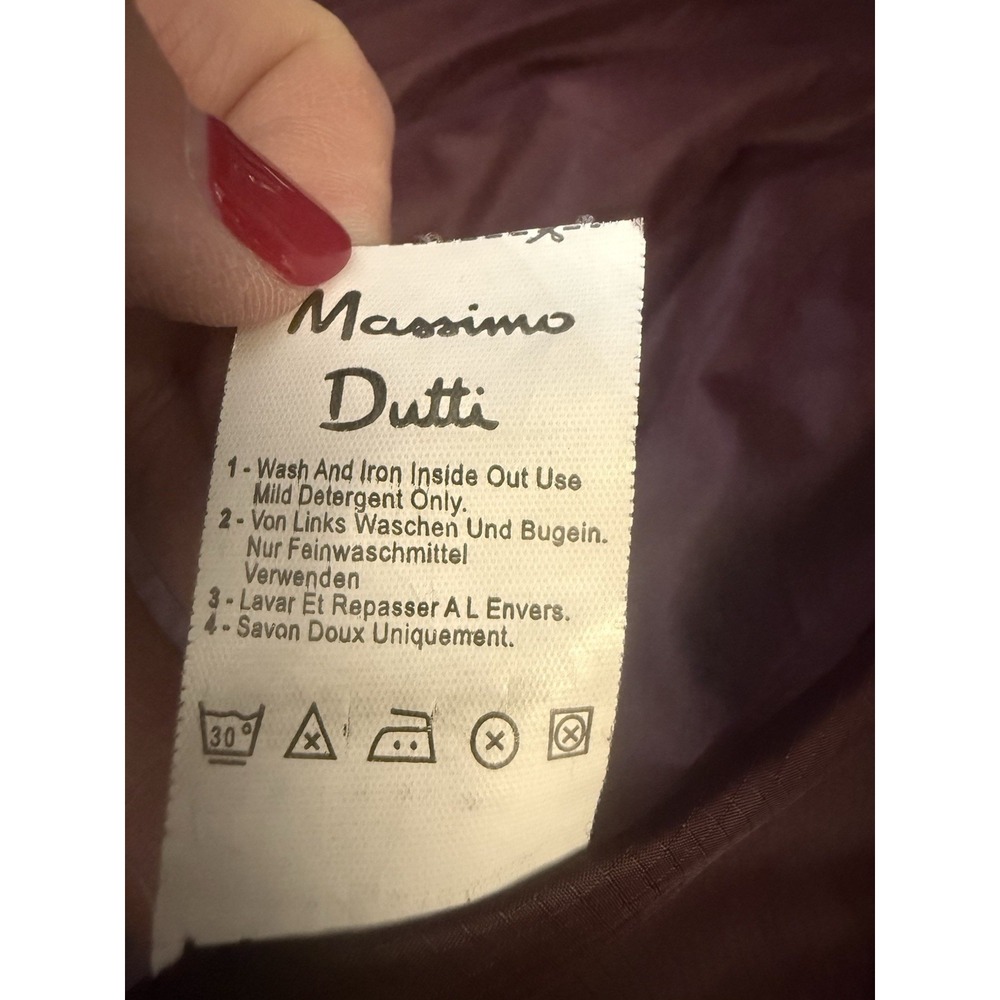 Massimo‎ Dutti Maroon Burgundy Trench Coat Women's X-Large Designer - Picture 9 of 14